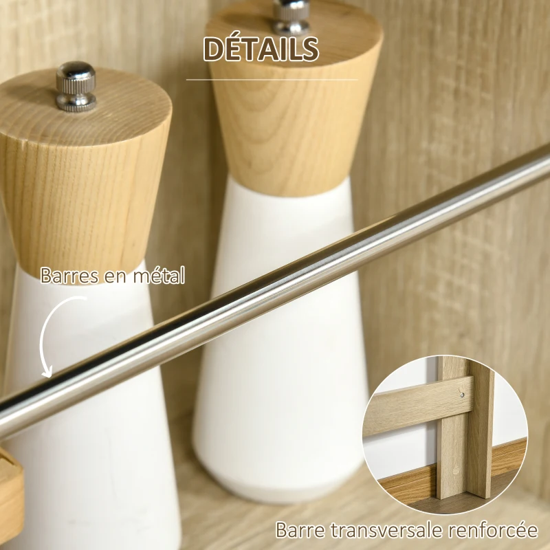 HOMCOM Table de bar table haute de cuisine mange-debout comptoir - dim. 112L x 57l x 106H cm - 3 étagères - aspect chêne clair noir