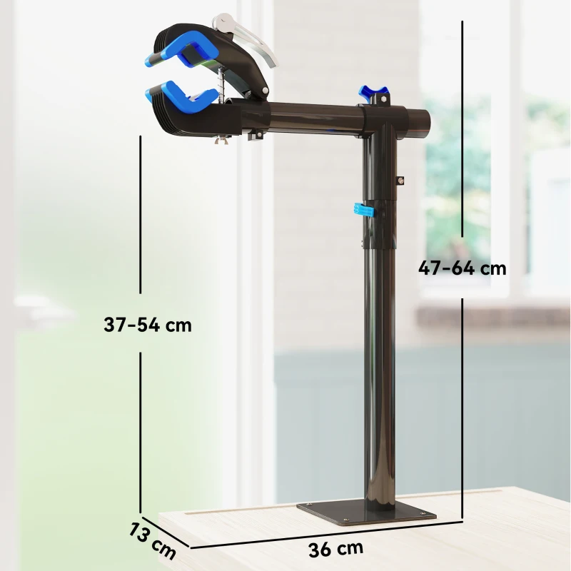 HOMCOM Support de réparation de vélo, réglable en hauteur, charge max. 25kg, montage entretien reparation VTT, vélo de route