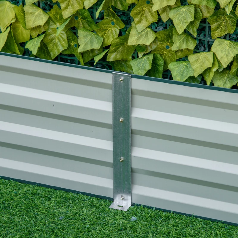 Outsunny Jardinière extérieur Carré Potager de Jardin dim. 241L x 90l x 30H cm tôle d'acier ondulée Vert foncé