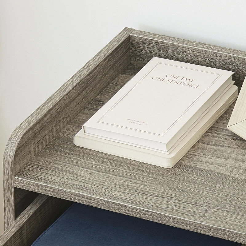 HOMCOM Lot de 2 tables de chevet murales tables de nuit suspendues tiroir plateau aspect bois dim. 40L x 30l x 19,5H cm- gris