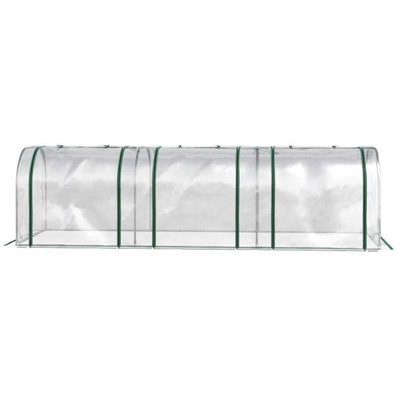 Outsunny Mini Serre de Jardin Serre à tomates 3L x 1l x 0,8H m Acier PVC 140 g/m² Anti-UV 3 fenêtres Vert et Transparent