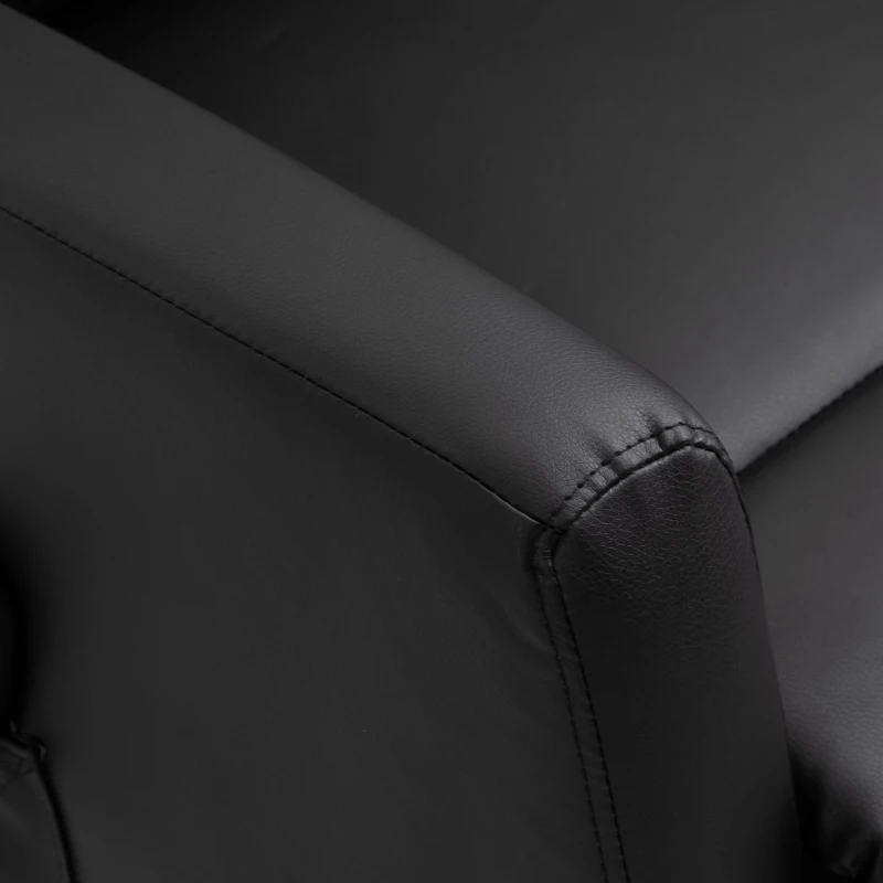 HOMCOM Fauteuil releveur électrique inclinable avec repose-pied ajustable et télécommande revêtement synthétique noir