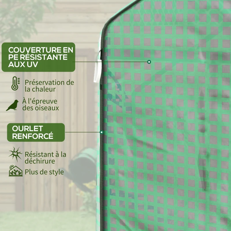 Outsunny Serre de jardin avec 1 porte, 1 fenetres, étagères 3 niveaux pour Légumes Plantes Fleurs Bâche PE 140 x 143 x 190 cm