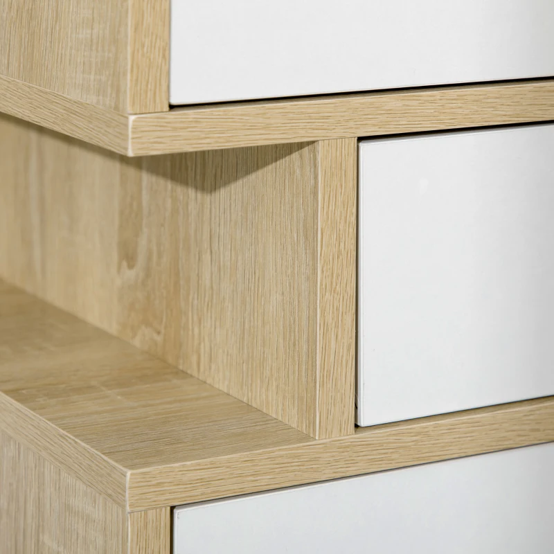 HOMCOM Meuble Commode chiffonnier Style scandinave 4 tiroirs coulissants 47 x 30 x 81 cm Coloris Blanc Bois de chêne