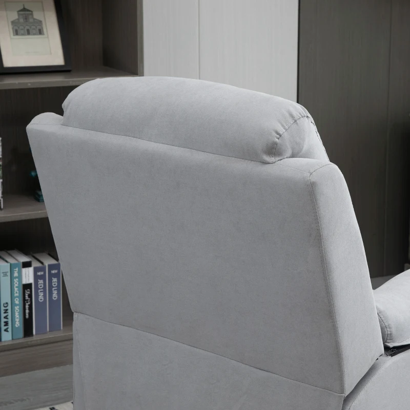 HOMCOM Fauteuil releveur électrique, fauteuil relax électrique avec repose-pied, dossier inclinable, télécommande et poche latérale charge 120kg tissu aspect lin gris clair(m-9)