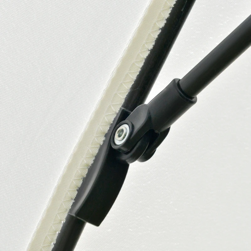 Outsunny 2.7M Garden Parasol Umbrella with Glass Fibre Ribs and Aluminium Frame, Tilting Sun Shade Shelter Canopy, Cream White