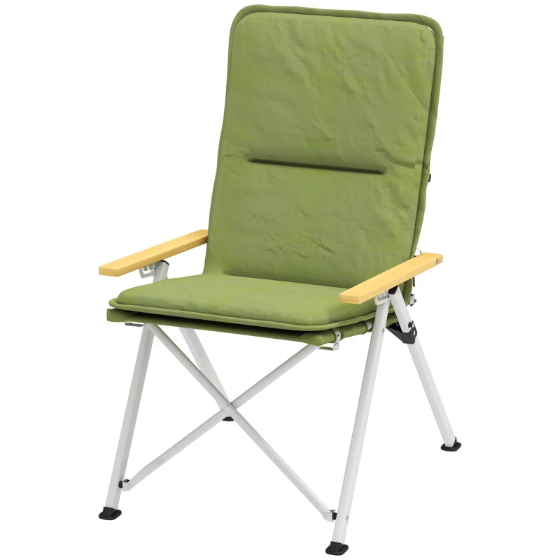 Outsunny Portable Padded Camping Chair, with Bag - Green