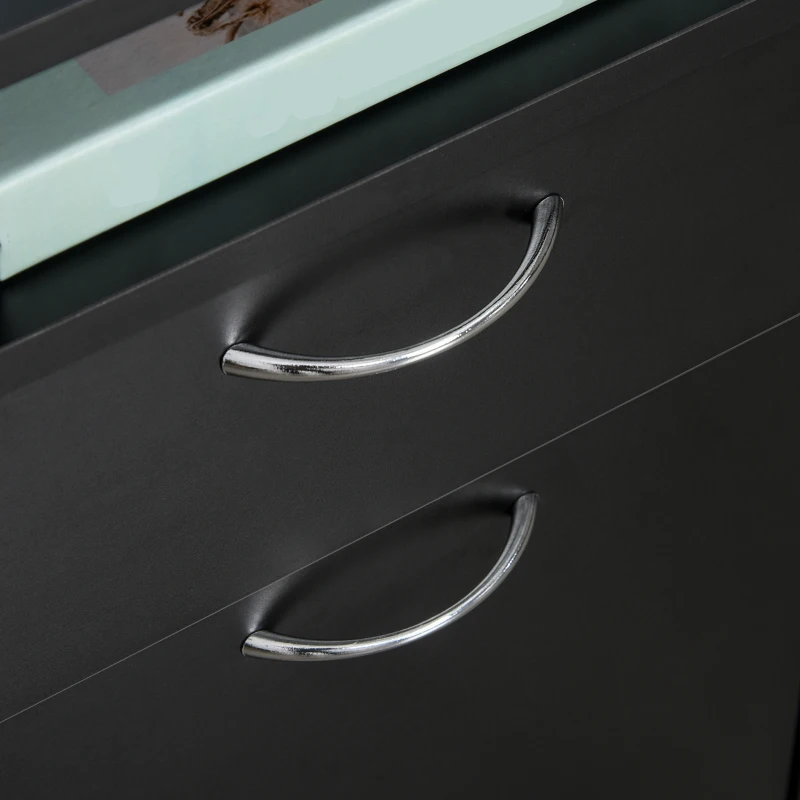 HOMCOM Cajonera de Oficina Móvil con Cajón y Armario con Ruedas Soporte de Impresora para Estudio 40x35x60 cm Negro