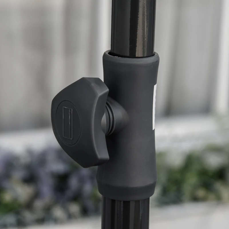 Outsunny Ombrellone da Giardino Rettangolare e Regolabile con Palo in Alluminio, 2x1.3x2.5 m, Beige