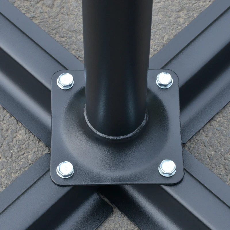 Outsunny 2.45m Overhanging Cantilever Parasol, Heavy Duty Waterproof Garden Umbrella with Cross Base, Brown