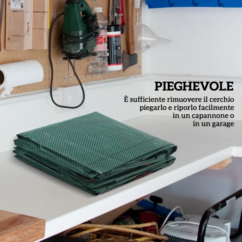 Outsunny Set 3 Sacchi per Rifiuti da Giardino da 272 L con Manici, Richiudibili e Riutilizzabili, Ø67x76 cm, Verde