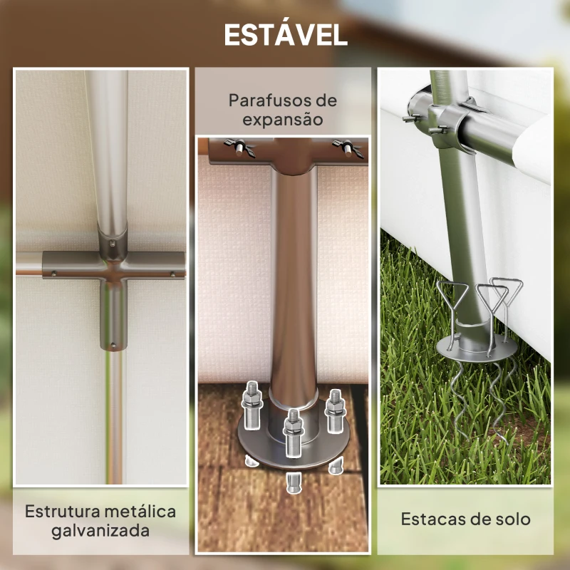 Outsunny Abrigo de Jardim Exterior 300x597x257 cm com Porta Enrolável para Motas Bicicletas e Ferramentas de Jardim Cinzento