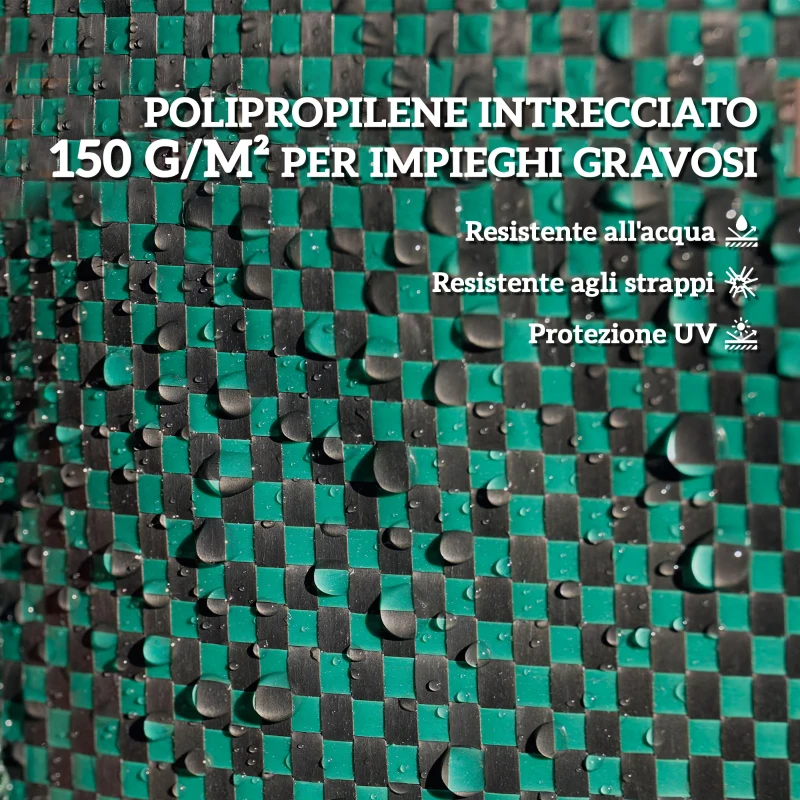 Outsunny Set 3 Sacchi per Rifiuti da Giardino da 272 L con Manici, Richiudibili e Riutilizzabili, Ø67x76 cm, Verde