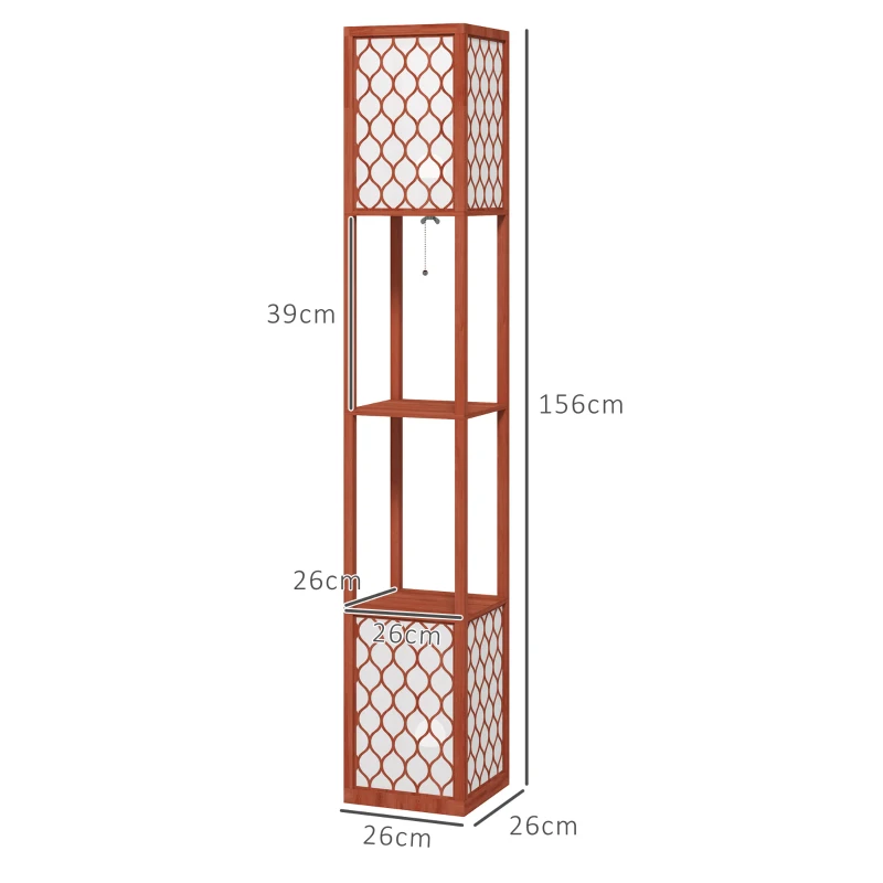 HOMCOM Duo Light Floor Shelves - Brown