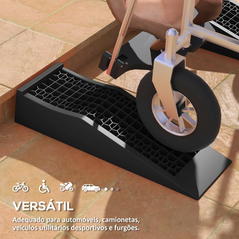 HOMCOM Conjunto de 2 Rampas para Automóvel Carga até 3000 kg Rampa para Carros SUVs e Carrinhas Pequenas 70x19,5 cm Preto