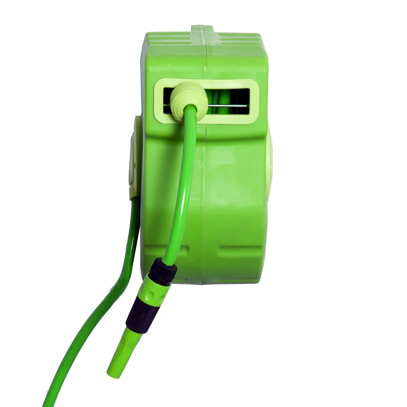 Outsunny Schlauchtrommel 20+2m Schlauchaufroller Automatik schwenkbar Druckluft Garten 180° schenkbar Druckluftschlauch Grün