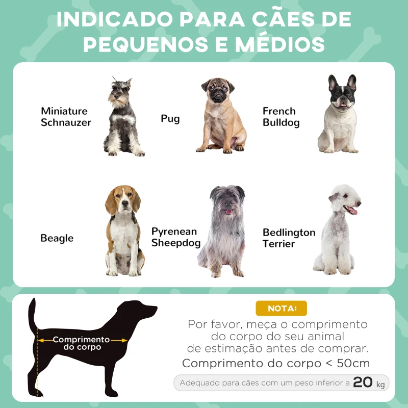 PawHut Cama para Cães Elevada com Toldo para Cães Médios com Estrutura de Aço e Bolsa de Transporte 76x61x69,5 cm Cinza Claro