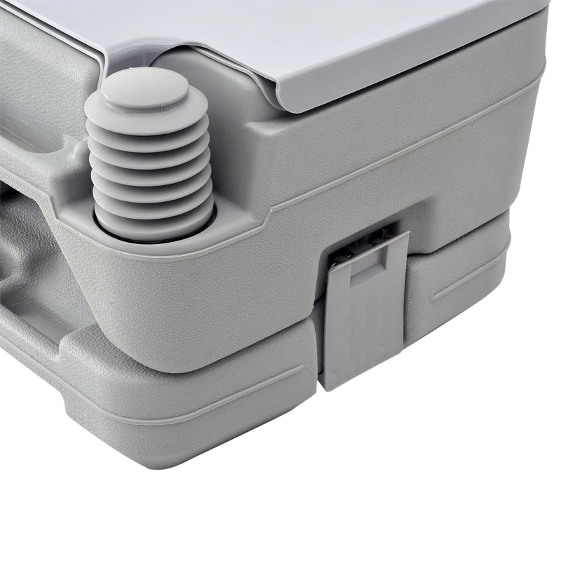 HOMCOM Sanita Portátil WC Portátil com 2 Depósitos de 10L Suporta até 200 kg Sanita para Exterior Campismo 36x42x30 cm Cinzento