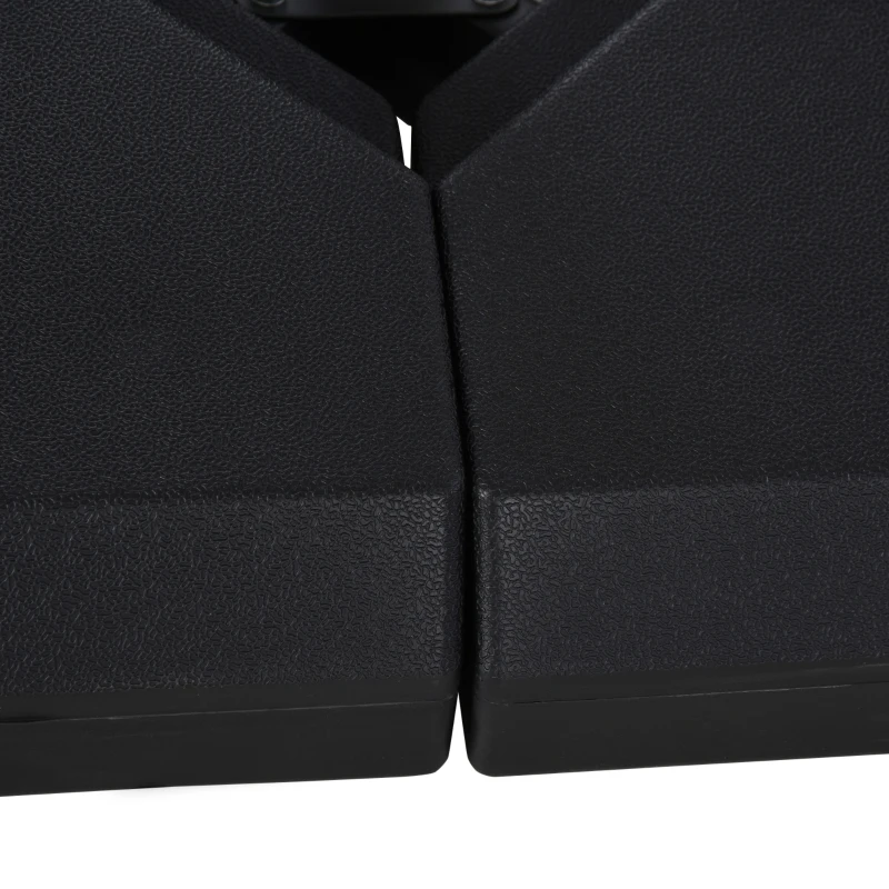 Outsunny Sonnenschirmständer mit Wasser oder Sand befüllbar bis 60 kg Schirmständer 4-tlg. Sonnenschirm Schirmgewicht HDPE Schwarz