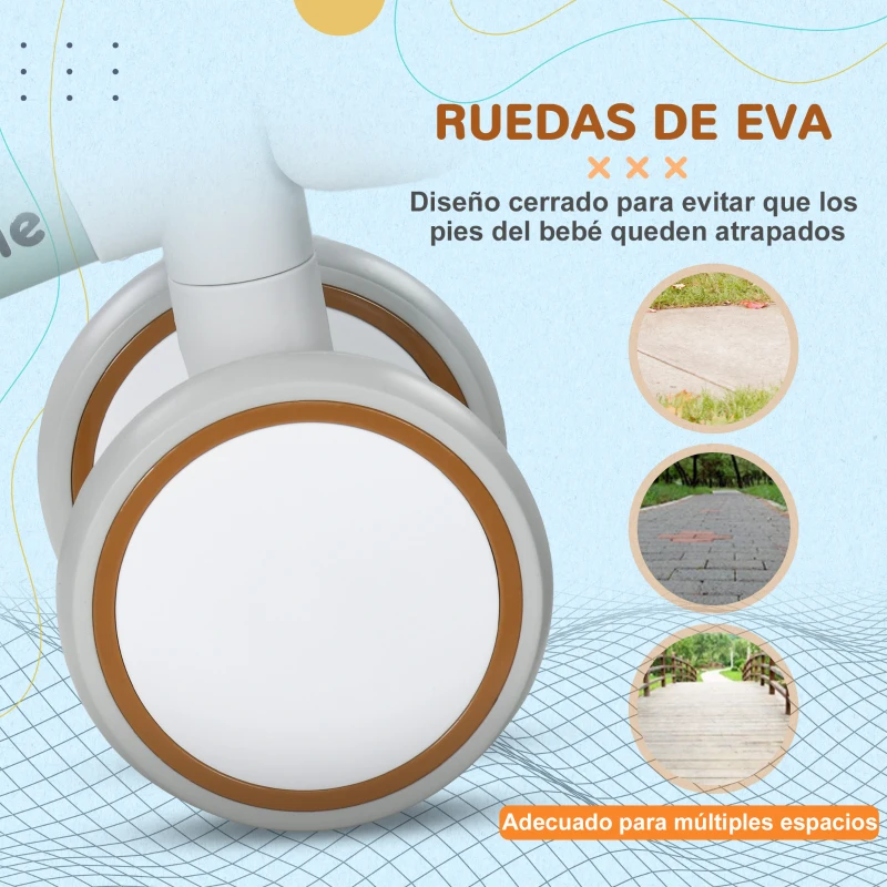 AIYAPLAY Bicicleta sin Pedales para Niños de 12-36 Meses con Asiento Ajustable Cesta y 4 Ruedas Silenciosas 56x27x39 cm Verde