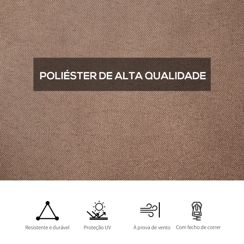 Outsunny 4 Paredes Laterais para Tenda 302x205 cm Laterais para Tenda Universal com Ganchos e Argola em C para Jardim Terraço Marrom