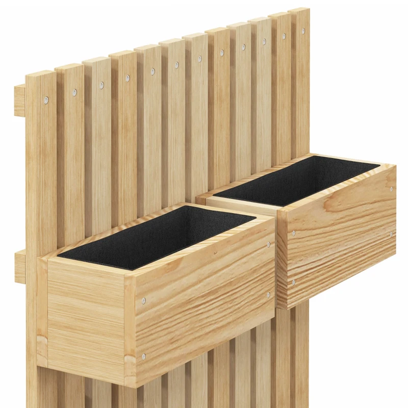 Outsunny Hochbeet Holz, verstellbar Pflanzbeet mit Rankgitter Frühbeet Gartenbeet 60x16x100cm Naturholz(m-8)
