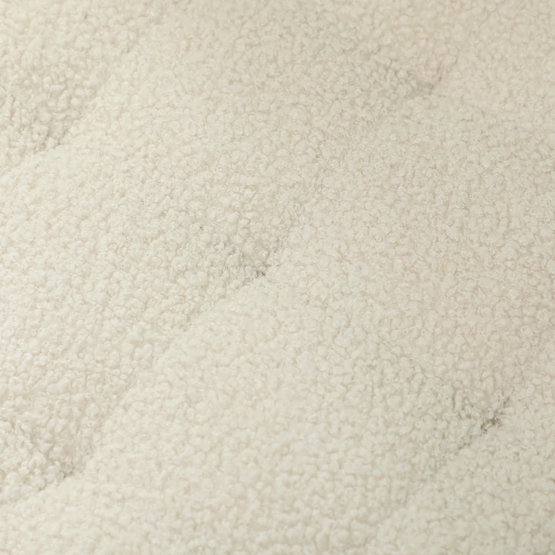 HOMCOM 40.5L Teddy Fleece Storage Ottoman - Cream White