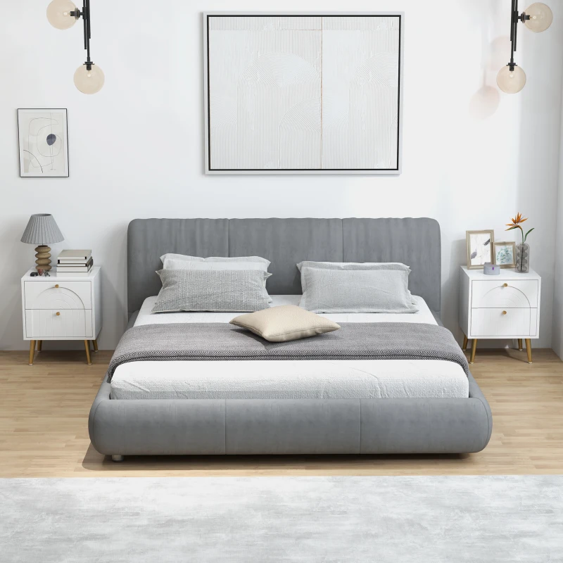 HOMCOM 2-Drawer Bedside Table Set of 2 - White