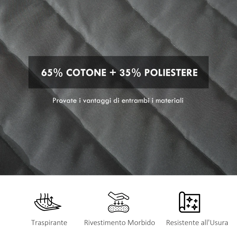 Outsunny Amaca da Giardino Portatile con Cuscino Integrato, in Cotone, Poliestere e Acciaio, 368x93x110 cm, Grigio Scuro