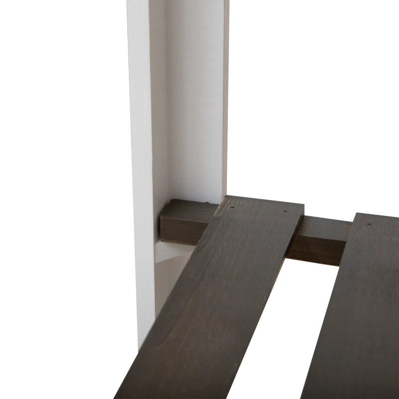 Outsunny Hochbeet Pflanztisch Gartenarbeitstisch hölzerne Gartenbeete für Gemüse Blumen, Pflanzkübel mit Regal, 119 x 57 x 89 cm, Tanne, nicht gewebter Stoff, Weiß+Grau