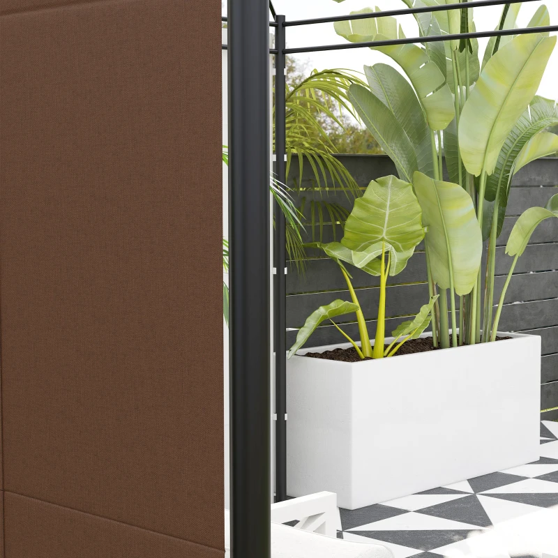 Outsunny Laterales para Carpa de Repuesto de Tela Oxford 2 Paneles de 295x195 cm con 1 Ventana para Carpas de 6x3 m 3x3 m Marrón