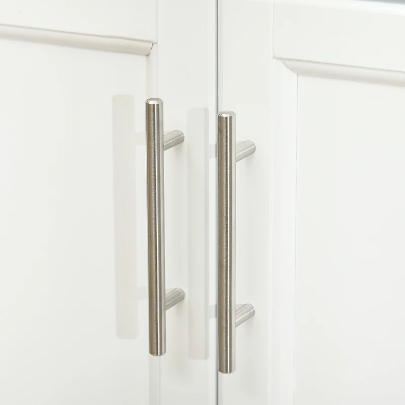 HOMCOM Mueble Auxiliar de Cocina Moderno con 4 Ruedas 1 Cajón 1 Toallero Especiero y Estante Ajustable 83,5x45,7x90,5 cm Blanco