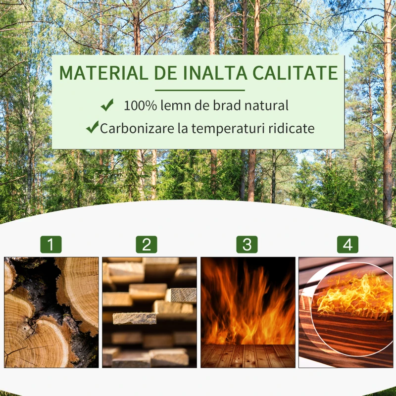 Outsunny Raft Ghivece pentru Plante cu 3 Etajere din Lemn de Brad, 80x40x150 cm