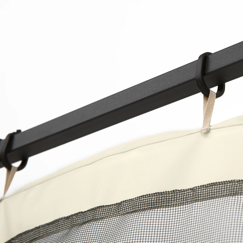 Outsunny Plasa tantari Foisor 352×207 cm – Fermoar, Negru & Bej