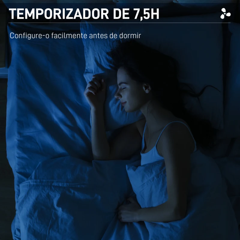 HOMCOM Ventoinha de Pé com Nebulizador 90 W Temporizador Depósito 3L 3 Velocidades 5 Pás e Ecrã LED 44,5x38,5x120 cm Preto
