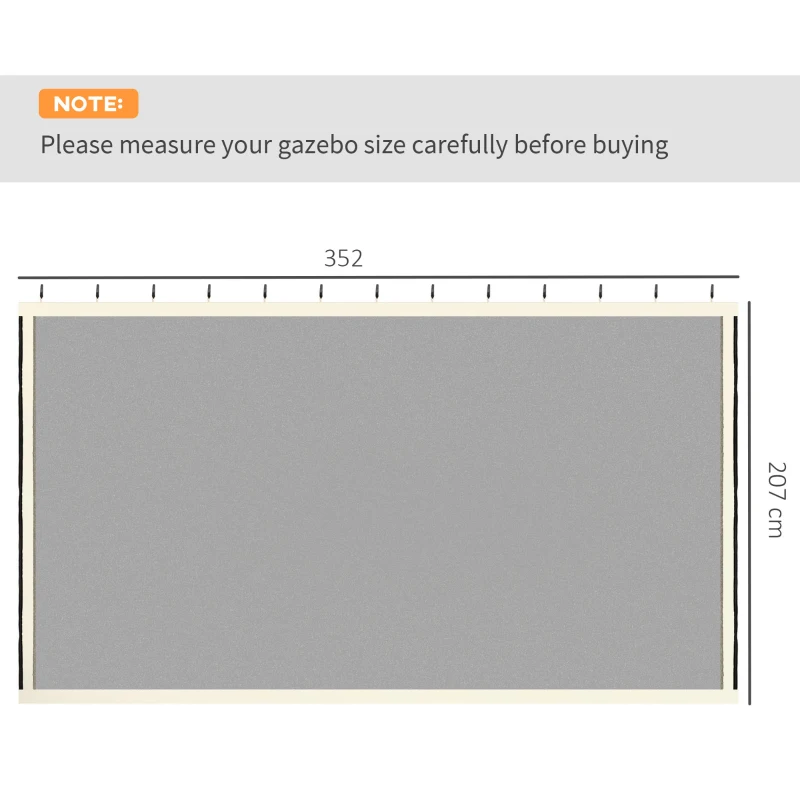 Outsunny Plasa tantari Foisor 352×207 cm – Fermoar, Negru & Bej