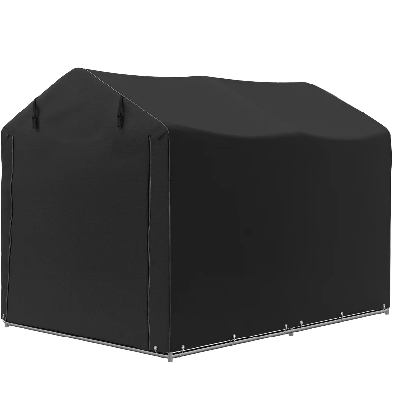 Outsunny 2.2 x 1.6 m Garden Storage Tent, Waterproof Anti-UV Bike Tent with Roll-up Zipper Door, Galvanised Outdoor Storage Shelter Carport for Bike, Motorbike, Garden Tools, Black