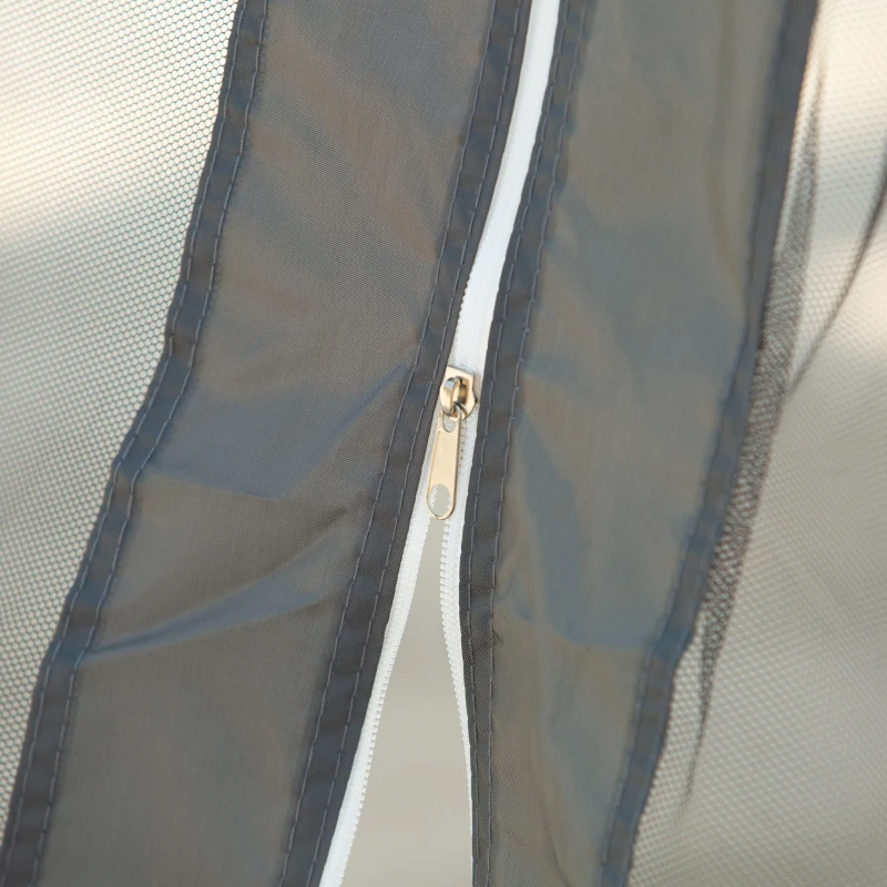 Outsunny 3 x 3(m) Pop Up Gazebo, Double-roof Garden Tent with Netting and Carry Bag, Party Event Shelter for Outdoor Patio, Dark Grey