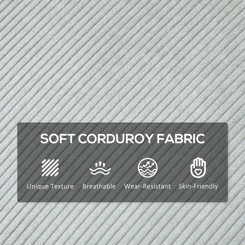 HOMCOM Three-Seater Corduroy - Light Grey