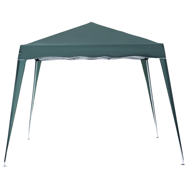 Outsunny 3 M x 3 M Base/ 2.5 M x 2.5 M Top Pop Up Gazebo with Carry Bag, Height Adjustable Slant Leg Party Tent Instant Event Shelter for Garden, Patio, Green
