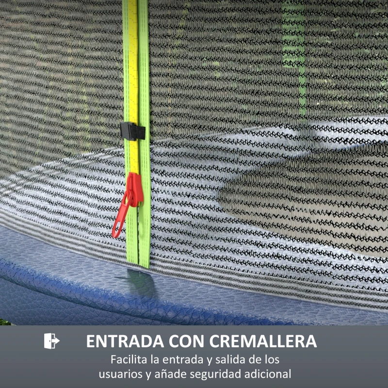 SPORTNOW Red de Seguridad para Cama Elástica Ø244 para Exterior con Anti-UV y Puerta con Cremallera para 6 Postes Rectos Verde