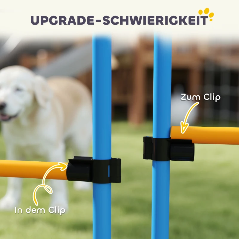PawHut Agility Set voor Honden 9-delig - Complete Behendigheidstraining Kit voor Spel en Training