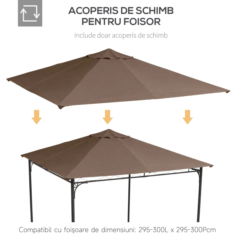 Outsunny Acoperis de Schimb Copertina de Rezerva pentru Foișor Respirabil 3x3m