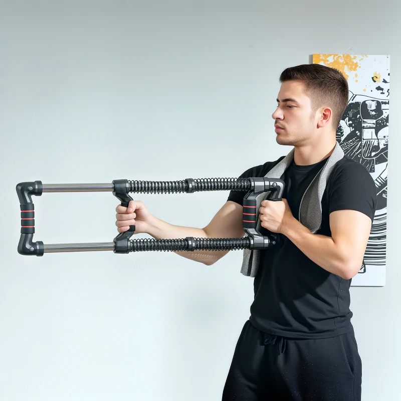 SPORTNOW Expansor de Peito Ajustável Extensor para Musculação com Resistência Ajustável 10-80 kg para Treino  Preto