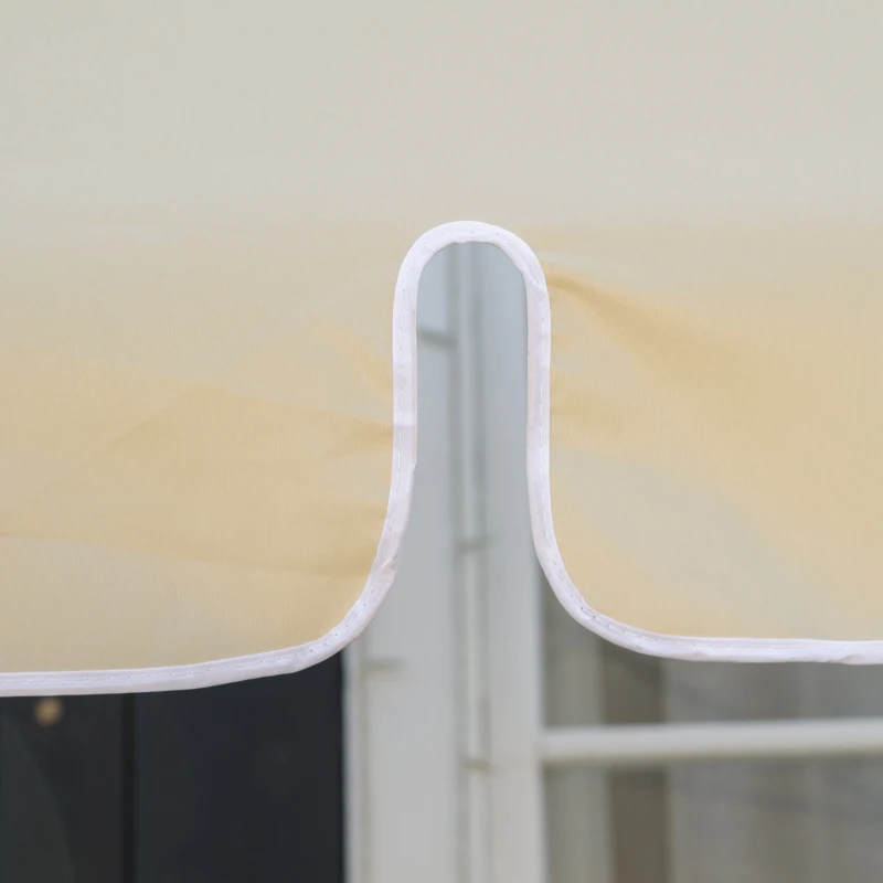 Outsunny Garden Parasol Umbrella, Outdoor Market Table Umbrella with Ruffles & Aluminium Pole, Rectangular Tilting Parasol Sun Shade Canopy, 2 x 1.3m, Beige