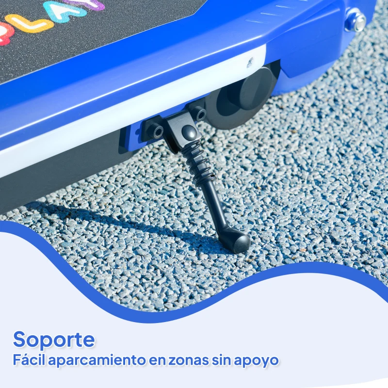 AIYAPLAY Patinete Eléctrico para Niños con Luces LED Acelerador de Pulgar y Ruedas sin Pinchazos Velocidad de hasta 10 km/h Azul