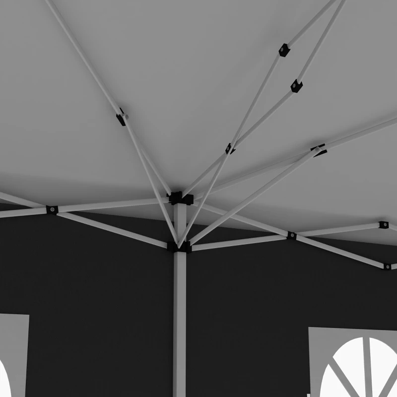 Outsunny 3 x 6 m Pop Up Gazebo with Sides and Windows, Height Adjustable Party Tent with Storage Bag for Garden, Camping, Event, Black(m-9)