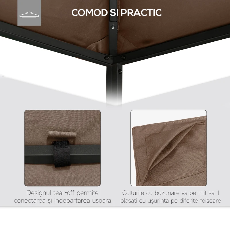 Outsunny Acoperis de Schimb Copertina de Rezerva pentru Foișor Respirabil 3x3m