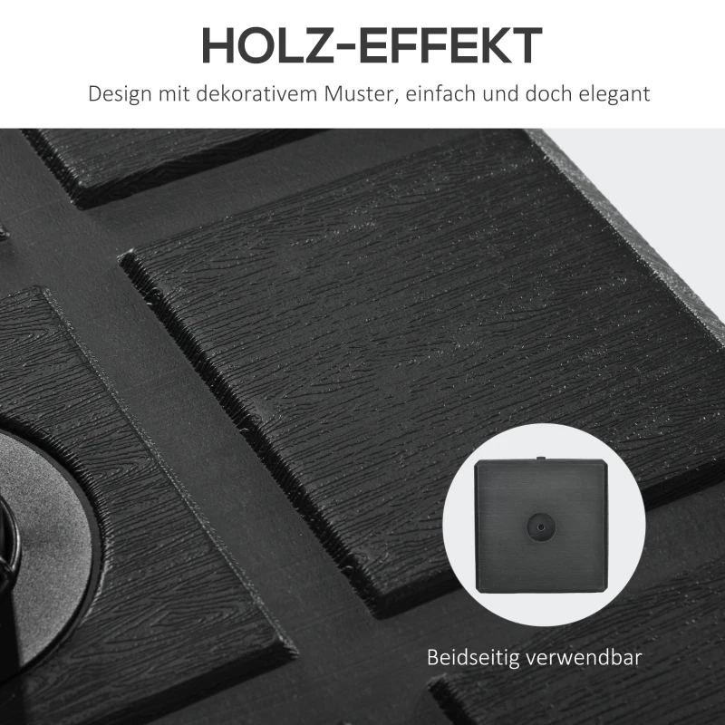 Outsunny Sonnenschirmständer bis 40 kg befüllbar Schirmständer mit Griff, Quadratisch Schirmhalter Schwarz