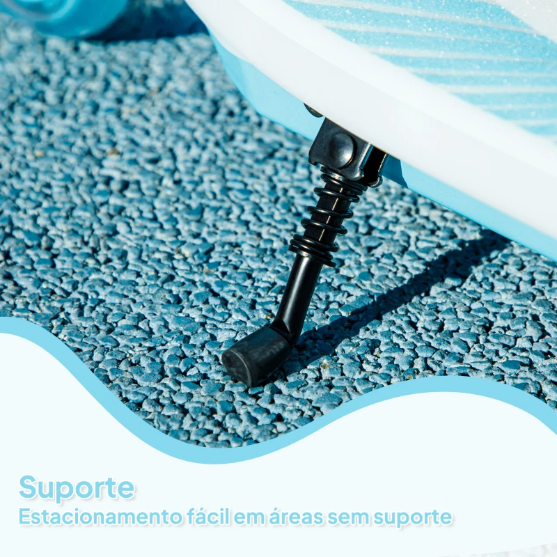 AIYAPLAY Trotinete Elétrica para Crianças Máx. 6 km/h Motor 80 W Autonomia Máxima 8 km com Luzes LED Travão Traseiro Azul Claro